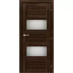 Дверь межкомнатная остекленная с замком и петлями в комплекте Presto Санремо 80x200 см ПВХ цвет коричневый МАРИО РИОЛИ