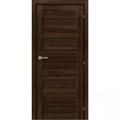 Дверь межкомнатная глухая с замком и петлями в комплекте Presto Санремо 60x200 см ПВХ цвет коричневый МАРИО РИОЛИ