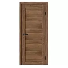 Дверь межкомнатная глухая с замком и петлями в комплекте Толедо Орех Галант 60x200 см CPL цвет коричневый МАРИО РИОЛИ