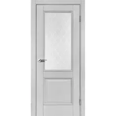Дверь межкомнатная остекленная с замком и петлями в комплекте Палермо 60x200 см полипропилен цвет нардо грей Portika