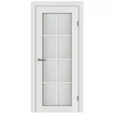 Дверь межкомнатная остекленная с замком и петлями в комплекте Пьемонт 90x200 см Hardflex цвет белый жемчуг МАРИО РИОЛИ