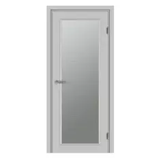 Дверь межкомнатная остекленная с замком и петлями в комплекте Лион 60x200 см Hardflex цвет серый жемчуг МАРИО РИОЛИ