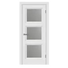 Дверь межкомнатная остекленная с замком и петлями в комплекте Трилло 80x200 см Hardflex цвет белый жемчуг МАРИО РИОЛИ