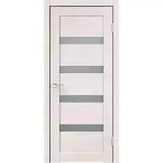 Дверь межкомнатная остекленная без замка и петель в комплекте Лайн 2 80x200 см HardFlex цвет дуб тернер белый Velldoris