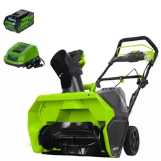 Снегоуборщик аккумуляторный GreenWorks GD40ST 51 см 40В ЗУ в комплекте