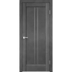 Дверь межкомнатная остеклённая Сиэтл 60x200 см ПВХ ламинация цвет лофт тёмный (с замком и петлями) Velldoris