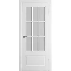 Дверь межкомнатная остекленная Эрика 80x200 см эмаль цвет белый VFD