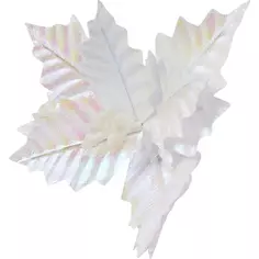Новогоднее украшение Цветок блестящий 20x26 см цвет белый Без бренда