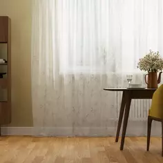 Тюль на ленте Inspire Miguel 250x280 см цвет бело-серый