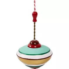 Елочная игрушка Волчок 12x7.4 цвет разноцветный Без бренда