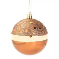 Елочное украшение Шар с блестками Christmas ø7.8 см цвет коричневый Без бренда