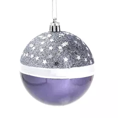 Елочное украшение Шар с блестками Christmas ø7.8 см цвет синий Без бренда