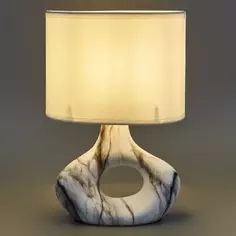 Настольная лампа Rexant «Форте» с кольцом цвет белый мрамор