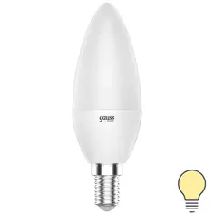 Лампа светодиодная Gauss E14 170-240 В 7.5 Вт свеча матовая 600 лм теплый белый свет