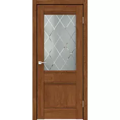 Дверь межкомнатная остекленная без замка и петель в комплекте Тоскана 60x200 см финиш-бумага цвет дуб тернер коричневый Velldoris