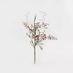 Новогоднее украшение Изделие декоративное Ветка 28x15 см цвет розово-бежевый Без бренда