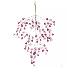 Новогоднее украшение Изделие декоративное Ветка 45x29 см цвет розово-красный Без бренда