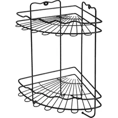 Полка для ванной Swensa Mono SWR-072-BLK угловая 2 яруса цвет черный