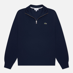 Мужская толстовка Lacoste Zippered Stand-Up Collar Cotton, цвет синий