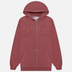 Мужская толстовка Butter Goods Fabric Applique Zip Hoodie, цвет бордовый