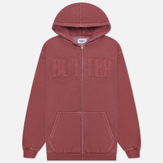 Мужская толстовка Butter Goods Fabric Applique Zip Hoodie, цвет бордовый, размер XXL