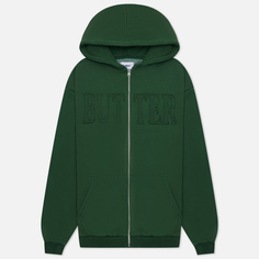 Мужская толстовка Butter Goods Fabric Applique Zip Hoodie, цвет зелёный, размер XL