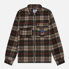 Мужская рубашка Butter Goods Grove Plaid Overshirt, цвет коричневый, размер L