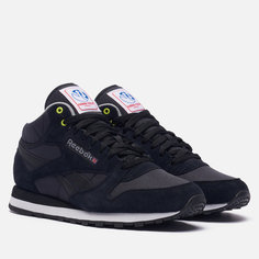 Мужские кроссовки Reebok Classic Leather Mid, цвет чёрный, размер 47 EU