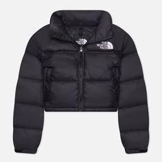 Женский пуховик The North Face Nuptse Short, цвет чёрный
