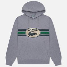 Мужская толстовка Lacoste Loose Fit Monogram Print Hoodie, цвет серый, размер XXL