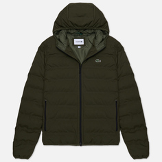 Мужской пуховик Lacoste Quilted Hooded, цвет оливковый, размер 50