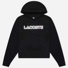 Женская толстовка Lacoste Branded Print Hoodie, цвет чёрный, размер 40