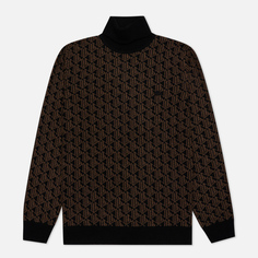Мужской свитер Lacoste Contrast Collar Monogram, цвет чёрный, размер M