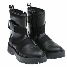 Черные ботинки с пряжками-фастекс DKNY детские