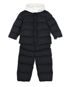 Черно-белый комплект из куртки и полукомбинезона Moncler детское