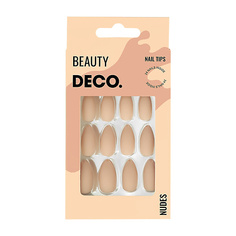 Накладные ногти DECO. Набор накладных ногтей NUDES cream almond