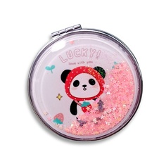 ILIKEGIFT Зеркало складное "Lucky panda strawberry pink" с увеличением