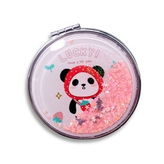 ILIKEGIFT Зеркало складное "Lucky panda strawberry pink" с увеличением