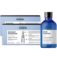 Ампулы для волос LOREAL PROFESSIONNEL Набор для ухода за волосами Aminexil Advanced + Sensi Balance 420 L'Oreal