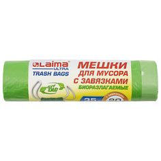Мешок для мусора LAIMA Мешки для мусора биоразлагаемые с завязками ULTRA 35 Лайма