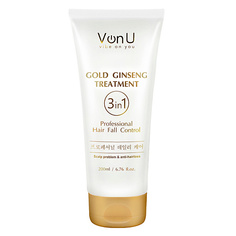 Маска для волос VONU Маска с экстрактом золотого женьшеня против выпадения и для роста волос GOLD GINSENG