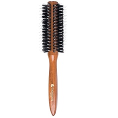 Расческа для волос HAIRWAY Брашинг Hairway Glossy Wood деревянный, комбинированная щетина 22мм, 12 рядов
