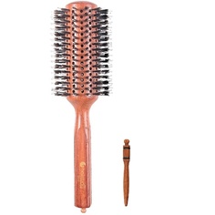 Расческа для волос HAIRWAY Брашинг Hairway Style деревнная основа, комбинированная щетина 38мм, 18 рядов