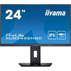 Монитор 23,8" Iiyama ProLite XUB2492HSC-B5 1920x1080, 4ms, 250кд/м2, 1000:1, 80000000:1, 178°/178°, IPS, 16:9, 75Hz, HDMI, HAS Piv, DP FHD, USB