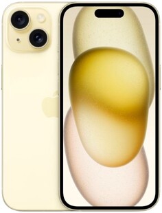 Смартфон Apple iPhone 15 128GB (MTLF3CH/A, MTLF3ZA/A) Yellow (A3092), with 2 Sim trays no eSim