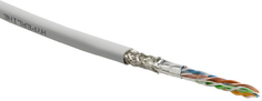Кабель витая пара S/FTP 5e кат. 4 пары Hyperline SFUTP4-C5E-S24-IN-LSZH-GY-305 24AWG(0.51 мм), медь, одножильный (solid), внутренний, LSZH, нг(A)-HF,