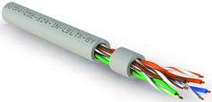 Кабель витая пара U/UTP 5e кат. 4 пары Hyperline UUTP4-C5E-S24-IN-LSLTX-GY-305 24AWG(0.51 мм), медь, одножильный (solid), внутренний, PVC, нг(A)-LSLTx