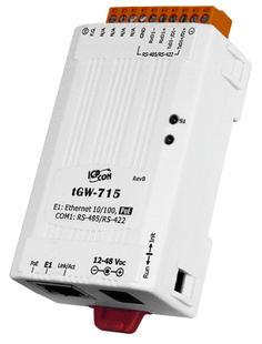 Преобразователь ICP DAS tGW-715 CR Tiny Modbus/TCP to RTU/ASCII gateway with PoE and 1 RS-422/485 (RoHS)