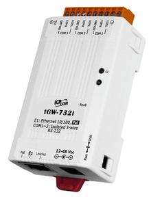 Преобразователь ICP DAS tGW-732i CR Tiny Modbus/TCP to RTU/ASCII Gateway with PoE and 3 Isolated RS-232 Ports (RoHS)
