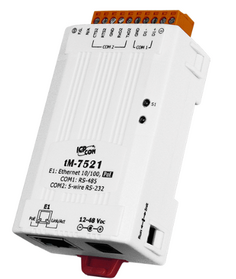 Преобразователь ICP DAS tM-7521 CR Tiny Addressable Serial Converter with PoE and 1 RS-232 and 1 RS-485 Ports (RoHS)